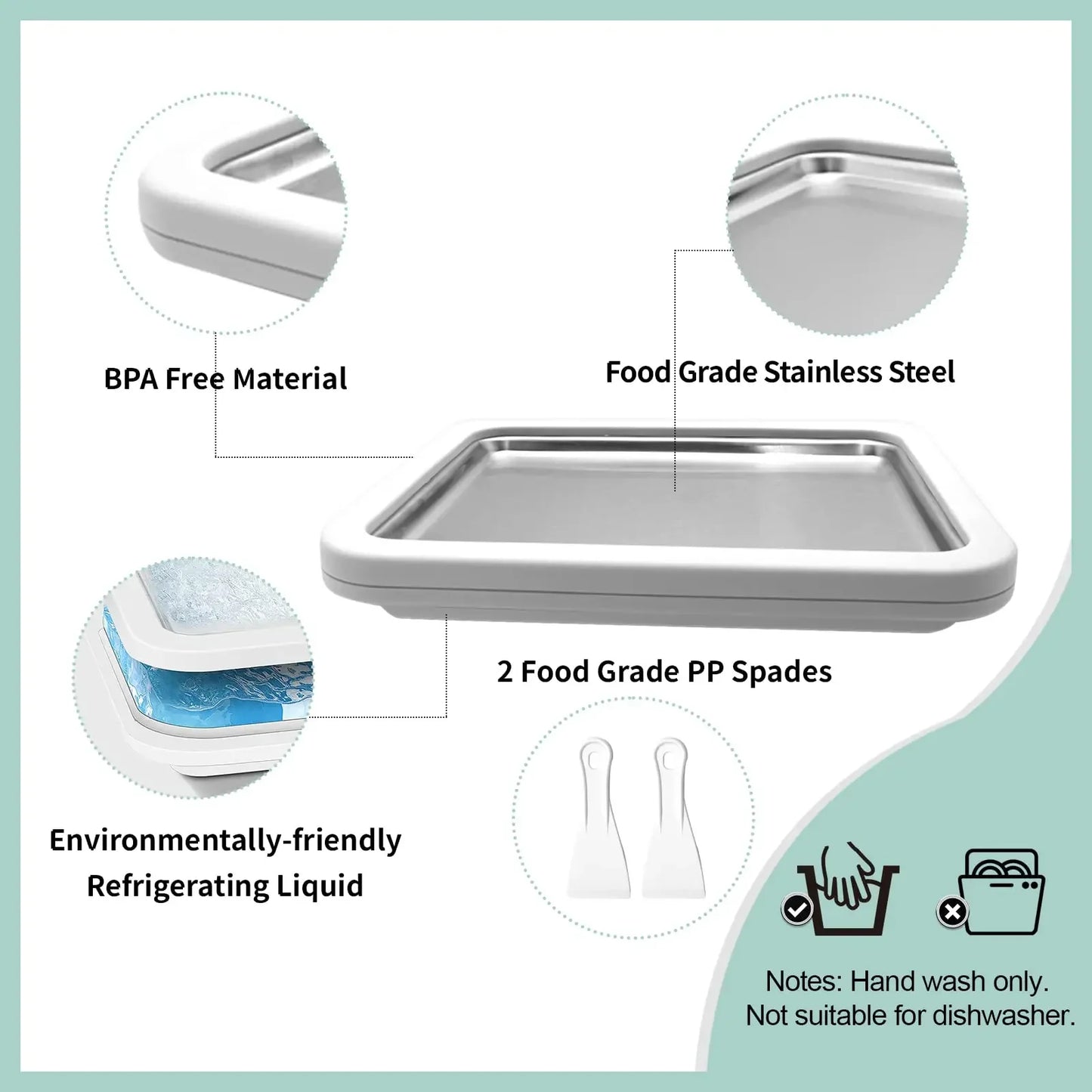Ice Cream Maker Pan - DIY Rolled Ice Cream & Frozen Yogurt Tool