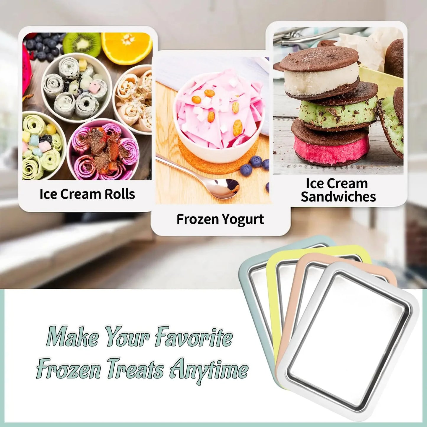 Ice Cream Maker Pan - DIY Rolled Ice Cream & Frozen Yogurt Tool