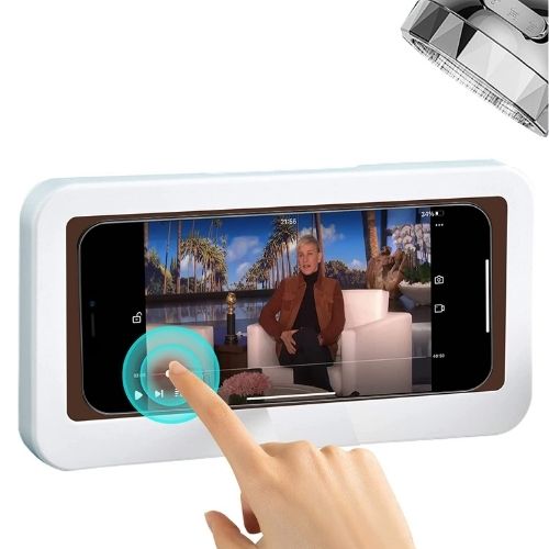 Shower Phone Holder - Waterproof Wall Mount with Touch Screen