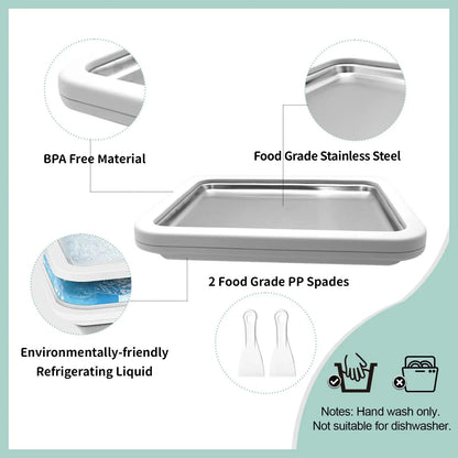 Ice Cream Maker Pan - DIY Rolled Ice Cream & Frozen Yogurt Tool