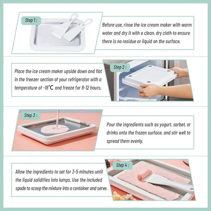 Ice Cream Maker Pan - DIY Rolled Ice Cream & Frozen Yogurt Tool