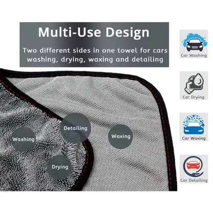 1200GSM Microfiber Twist Car Wash Towel - Scratch-Free Cleaning