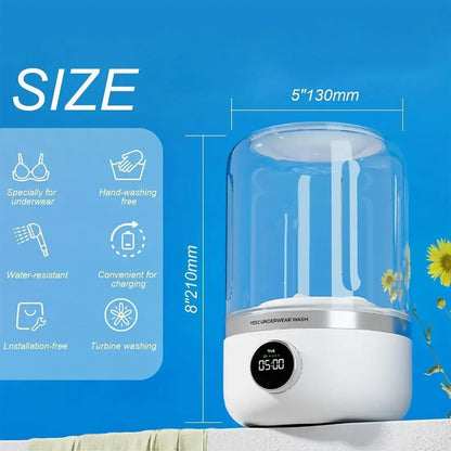 Portable Mini Washing Machine - Cordless Laundry for Travel & Dorms