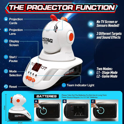 Projector Shooting Game - Interactive Arcade Toy with Duck, Dinosaur & UFO Modes