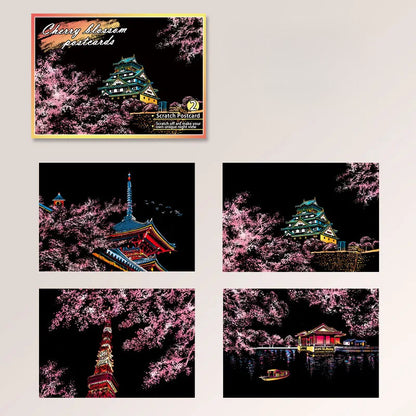 DIY Night Scene Scratch Art - 4-Piece City Landscape Set